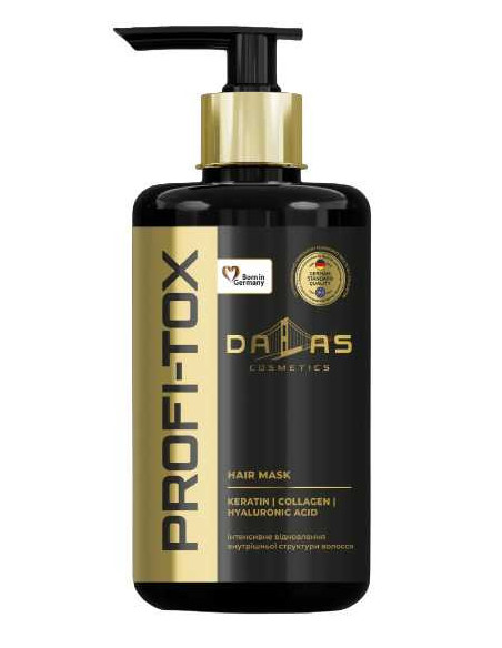 DALAS Maska do włosów cienkich, łamliwych, z rozdwojonymi końcówkami PROFI-TOX, 900 ml z pompką 