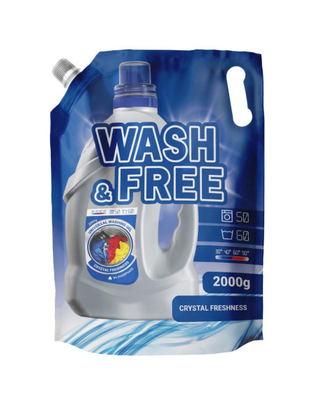 WASH&FREE Żel do prania UNIWERSALNY 60 prań, 2000 g zapas