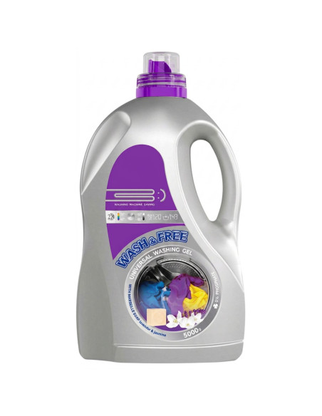   WASH&FREE Żel do prania UNIWERSALNY LAWENDA, JAŚMIN I MYDŁO MARSYLSKIE 143 prania, 5000 g
